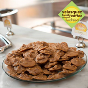 Plate full of delicious sweet caramelized pralines
