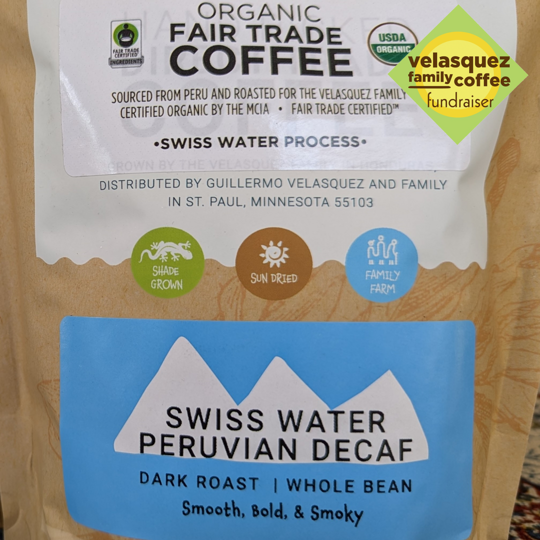 Swiss Water Peruvian Decaffeinated Coffee - Dark Roast | Velasquez