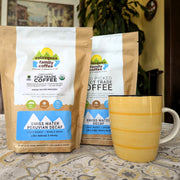 Swiss Water Peruvian Decaffeinated Coffee light roast shade grown fair trade coffee.
