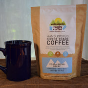 Costa Rican Decaffeinated Coffee is a dark roast shade grown fair trade coffee.