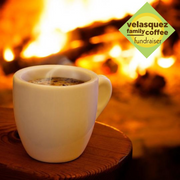 Steaming coffee mug in front of a warm fire, Drunken Uncle Coffee, Kahlua, Irish Cream and Gran Marnier