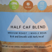 This half and half blend of regular roast coffee and decaffeinated coffee combines all the benefits of shade grown, fair trade coffee. - Fundraiser