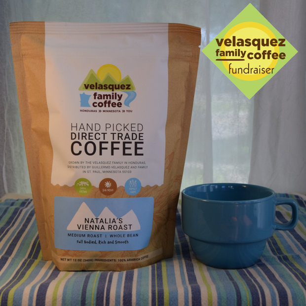 Natalia's Vienna Roast Coffee is a medium roasted coffee and is available in ground and whole bean coffee.