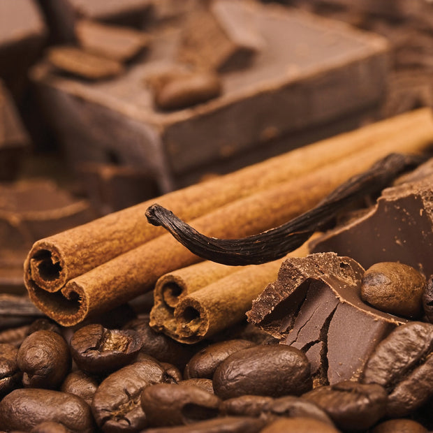 Coffee beans, Cinnamon sticks, and Chocolate, Cocoa Mocha Twist Flavored Coffee